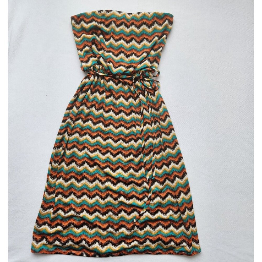 Maurices Strapless Dress Midi 70s Hippie Disco Indie Boho Festival Summer Cute